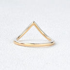 0.15 TCW Round Moissanite Chevron Pave Stacking Wedding Band