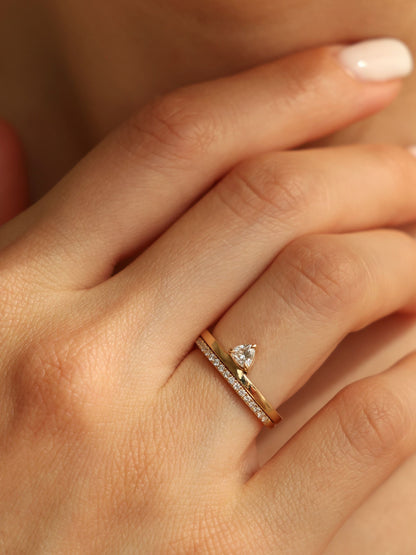 0.20 CT - 2.20 CT Trillion Cut Lab grown Diamond Solitaire Engagement Ring