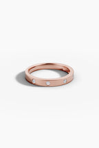 0.1 TCW Round Moissanite Flush Setting Wedding Band