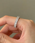 3.72 TCW Emerald CVD Diamond Full Eternity Wedding Band