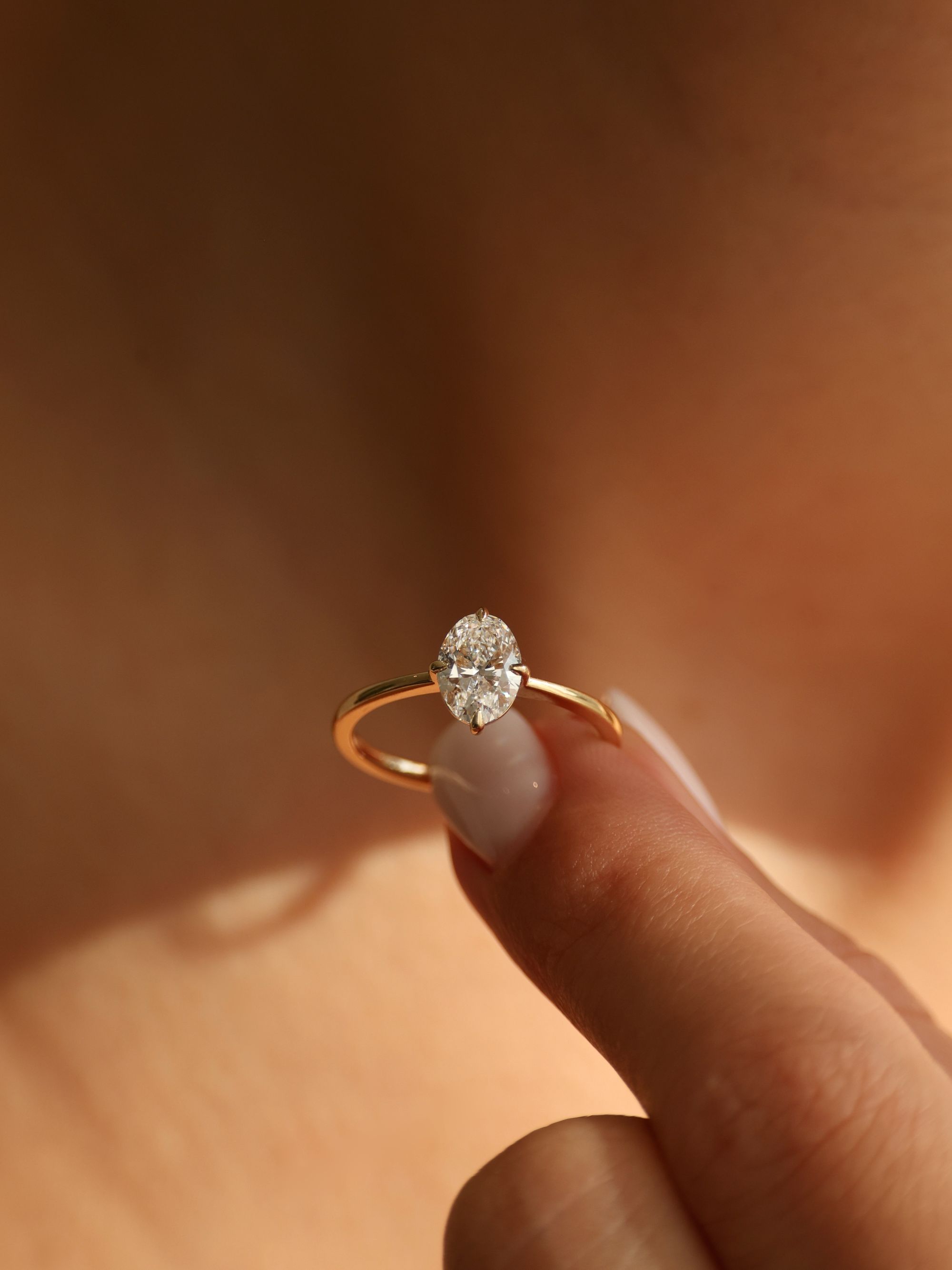 1 CT - 3 CT Oval Cut Lab grown Diamond Solitaire Engagement Ring