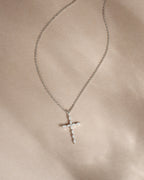 0.3 TCW Marquise Moissanite Diamond Cross Pendant Necklace
