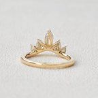 0.6 TCW Marquise Moissanite Curved Cluster Wedding Band