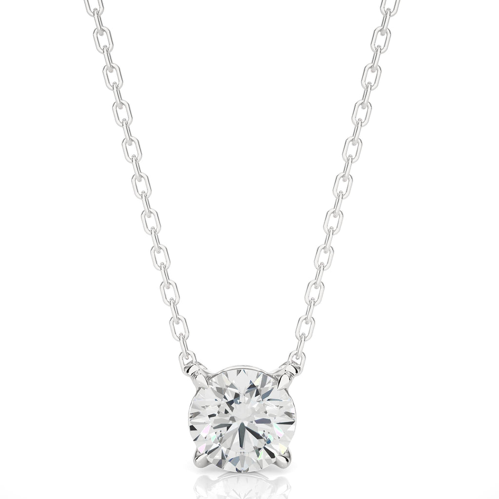 1.03 CT Round Cut Moissanite Diamond Solitaire Pendant Necklace