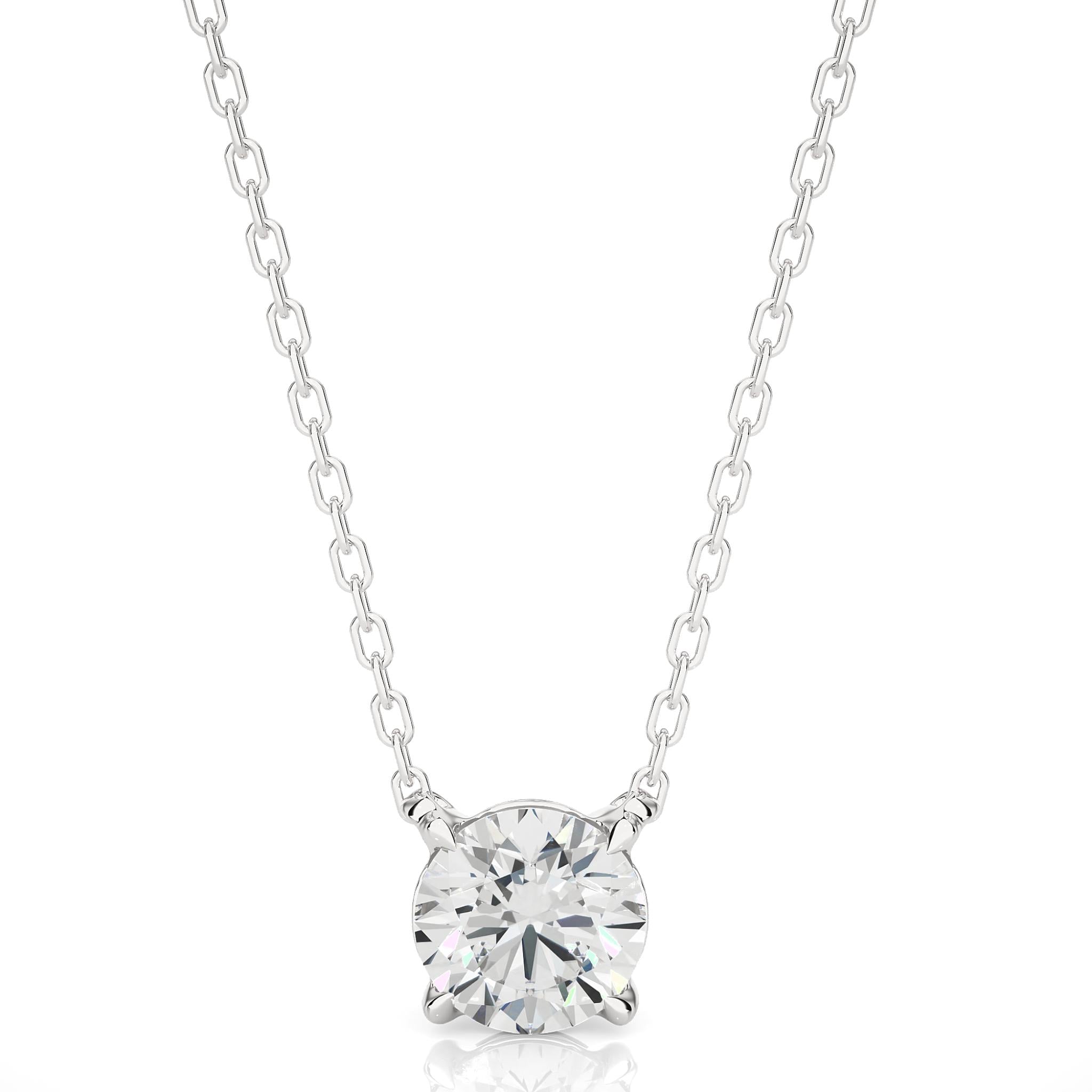 1.03 CT Round Cut Moissanite Diamond Solitaire Pendant Necklace