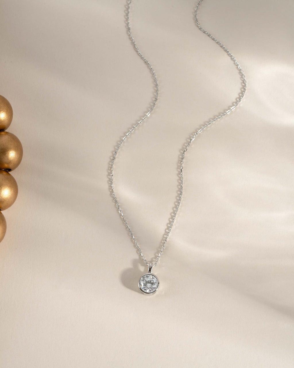 0.9 CT Round Cut Moissanite Diamond Solitaire Bezel Pendant Necklace