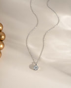 0.9 CT Round Cut Moissanite Diamond Solitaire Bezel Pendant Necklace