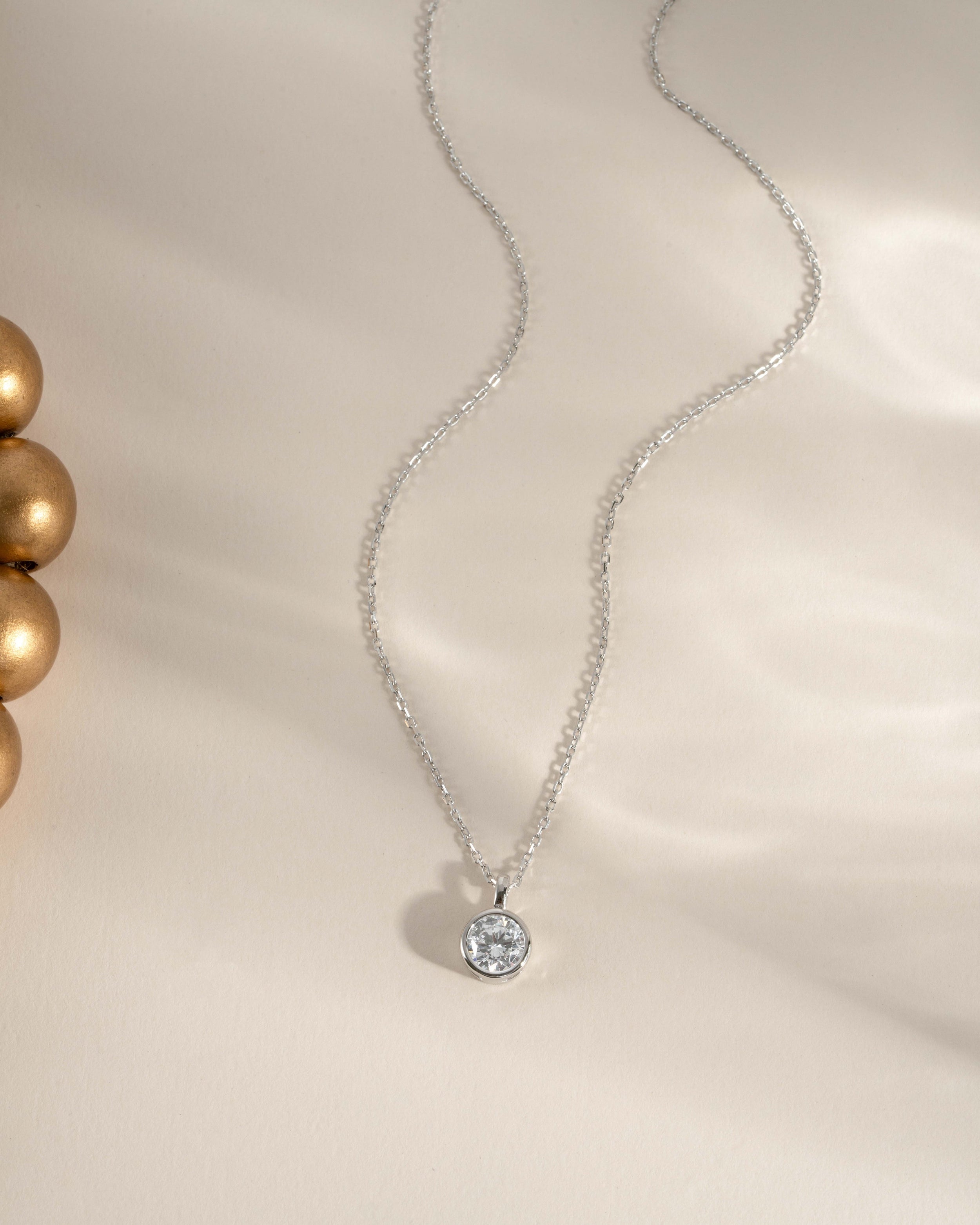 0.9 CT Round Cut Moissanite Diamond Solitaire Bezel Pendant Necklace