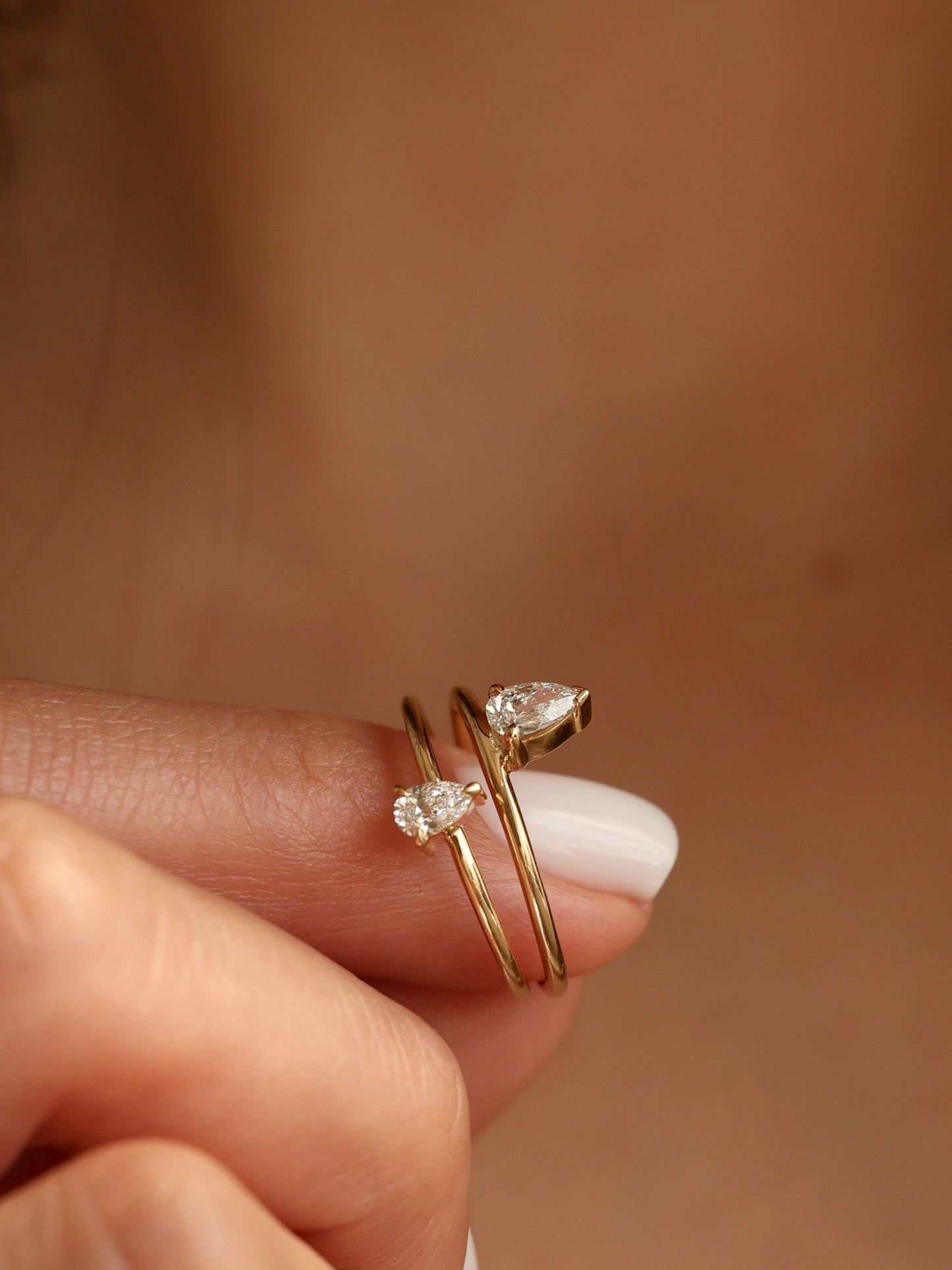 0.20 CT - 2.20 CT Pear Cut Lab grown Diamond Solitaire Engagement Ring