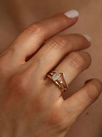 1 CT - 3 CT Radiant Cut Lab grown Diamond Side Stones Engagement Ring