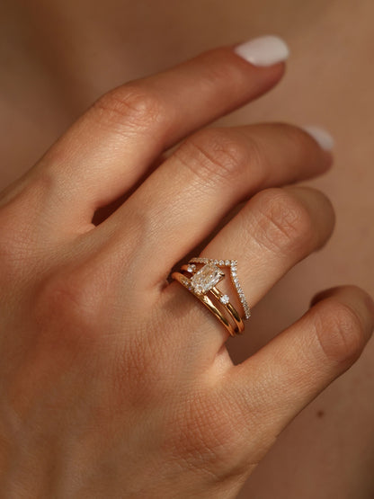 1 CT - 3 CT Radiant Cut Lab grown Diamond Side Stones Engagement Ring