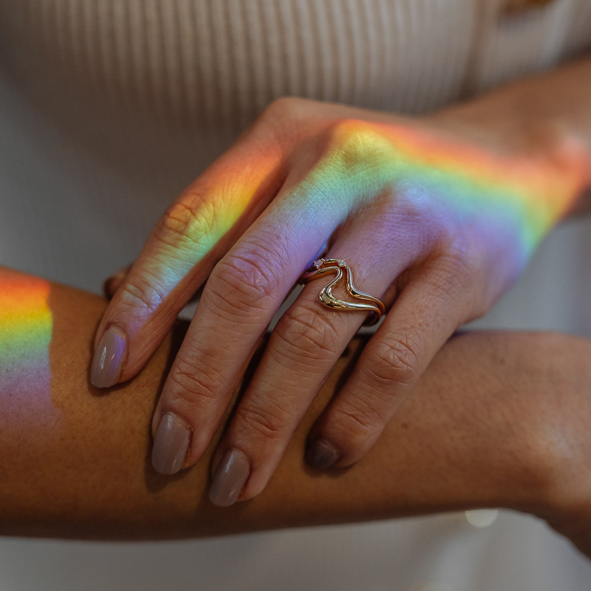 Plain Organic Curved Wedding Band