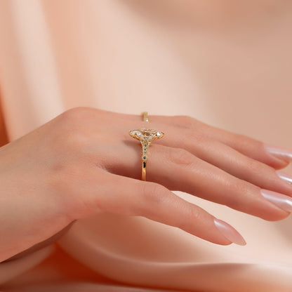 2 CT - 2.5 CT Marquise Cut Art Deco Style Moissanite Engagement Ring