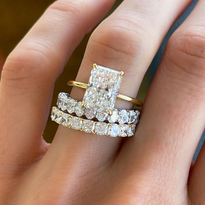 1 CT - 3 CT  Radiant Cut Lab grown Diamond Solitaire Engagement Ring