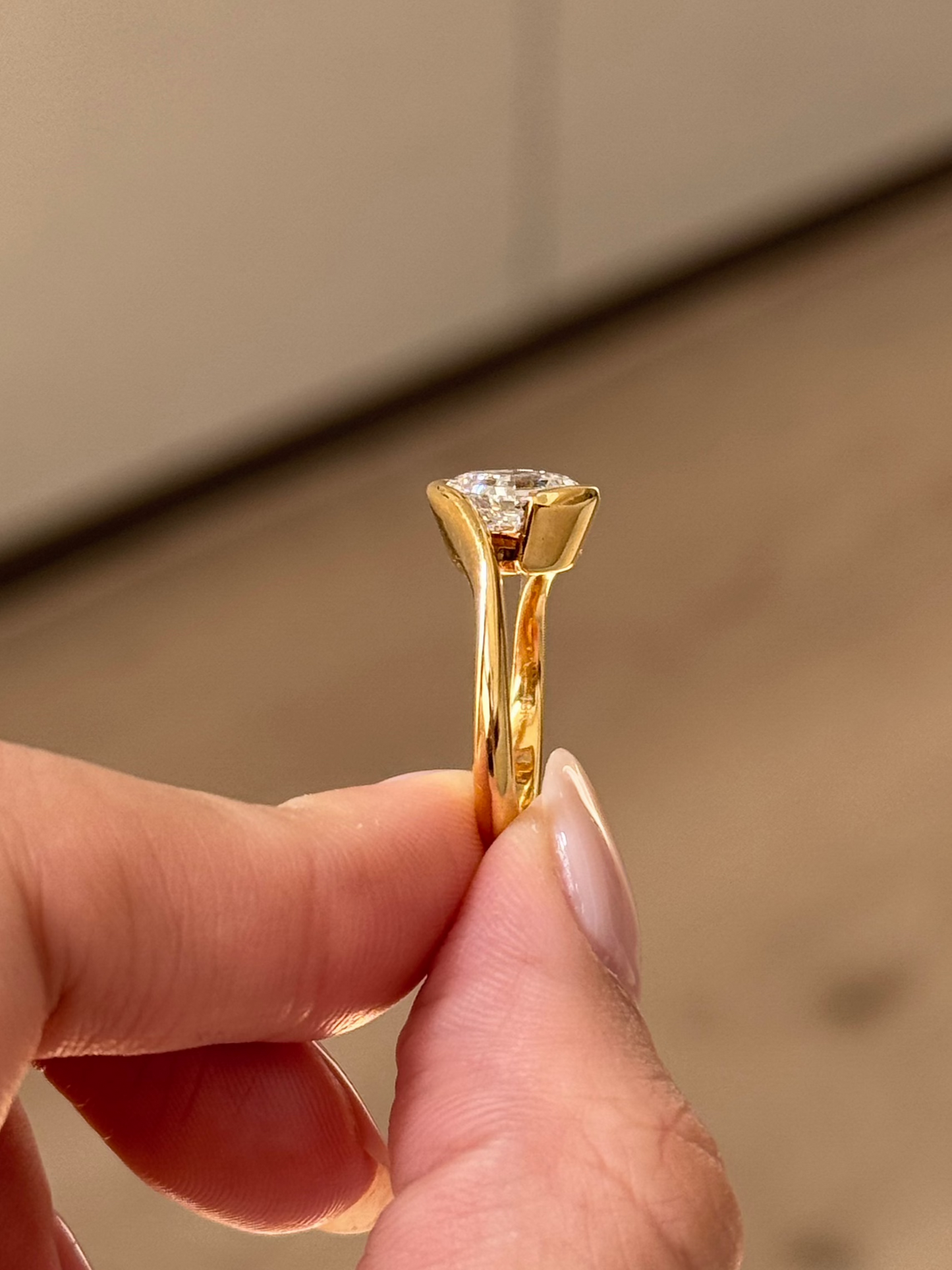 2.09 CT Asscher Cut Lab grown Diamond Engagement Ring