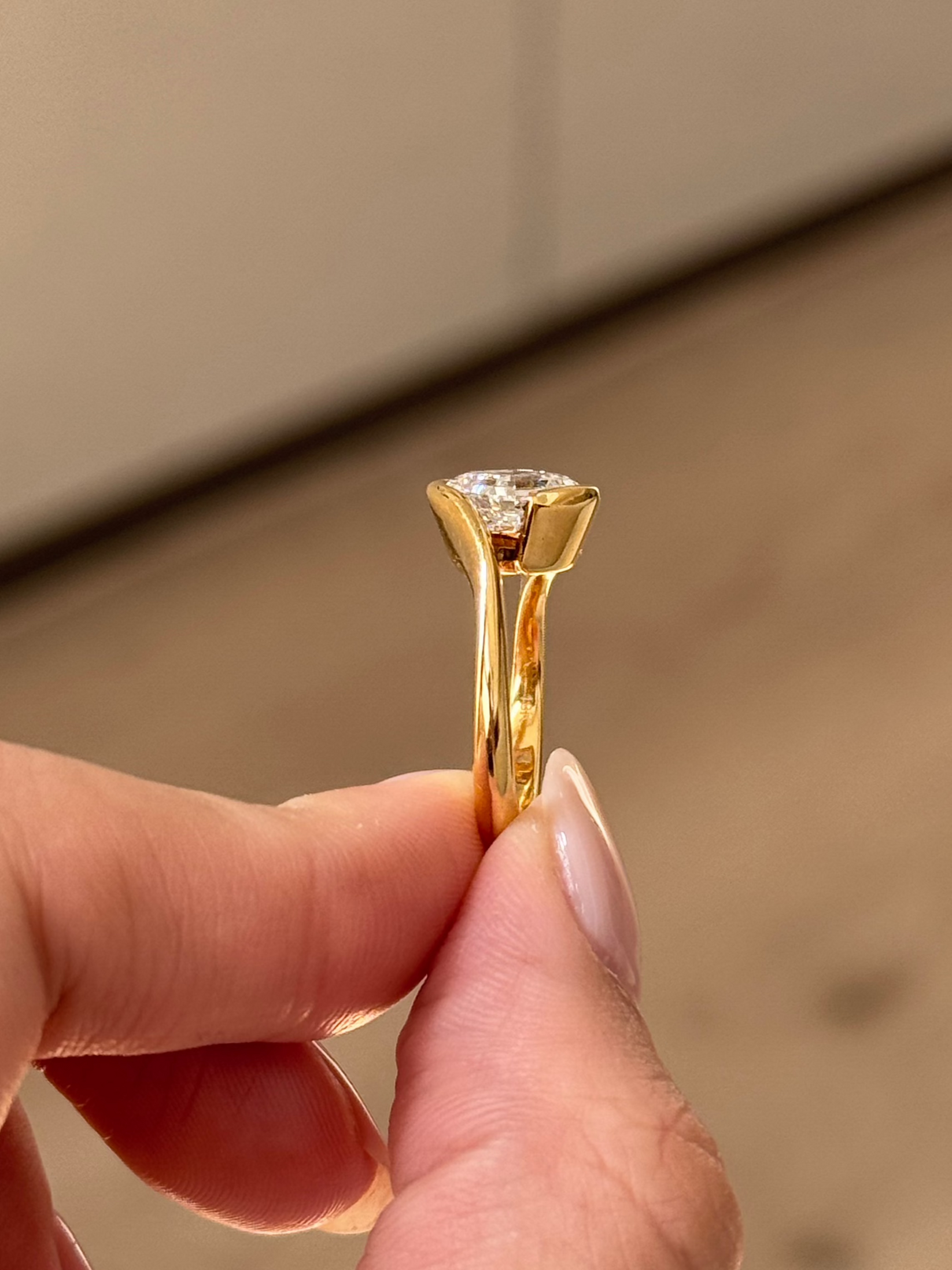 2.09 CT Asscher Cut Lab grown Diamond Engagement Ring