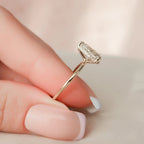 1.5 CT Pear Cut Hidden Halo Moissanite Solitaire Bridal Set