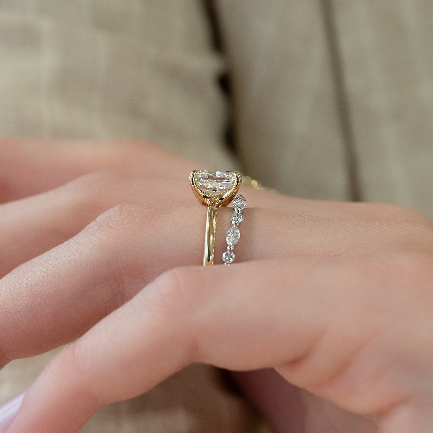 2.5 CT Elongated Cushion Solitaire Moissanite Engagement Ring