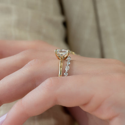 2.5 CT Elongated Cushion Solitaire Moissanite Engagement Ring