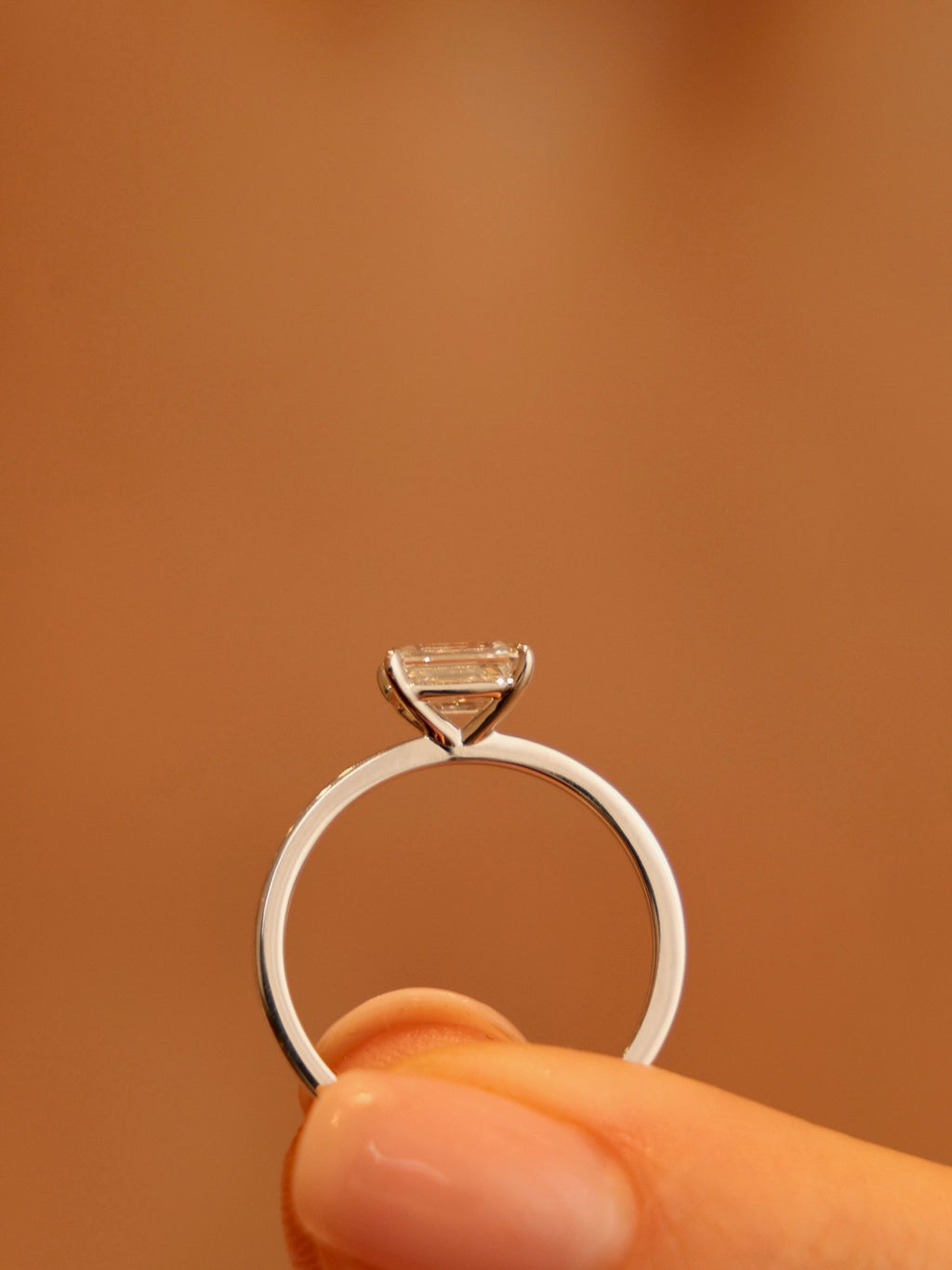 1 CT - 3 CT East-West Emerald Cut Lab grown Diamond Solitaire Engagement Ring
