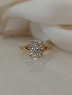 2.5 CT Elongated Cushion Cut Split Shank Solitaire Moissanite Engagement Ring
