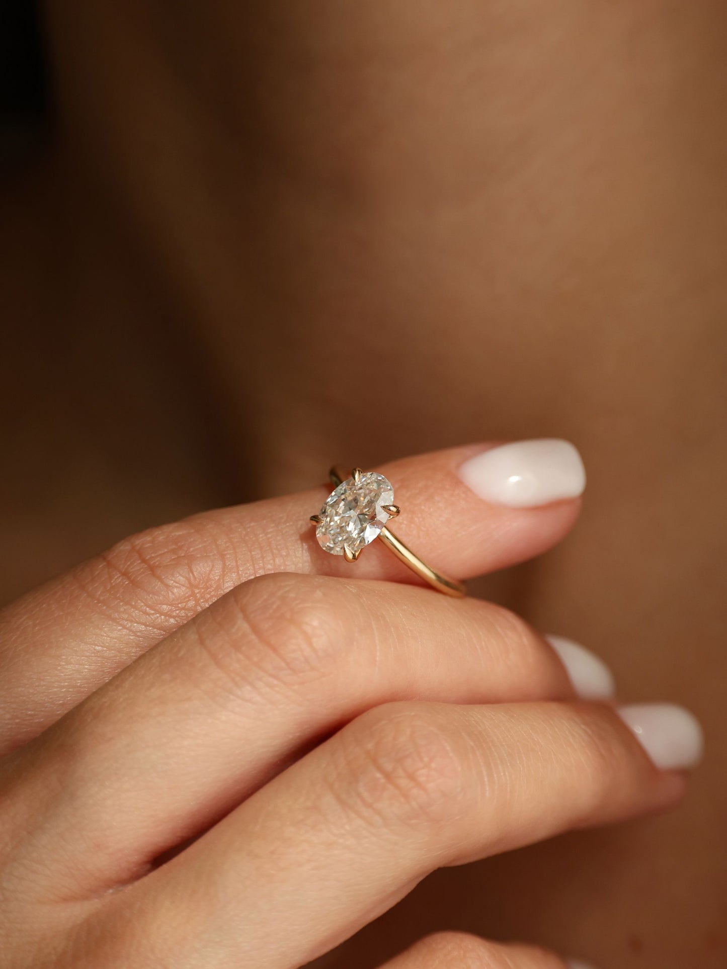 1 CT - 3 CT Oval Cut Lab grown Diamond Solitaire Engagement Ring