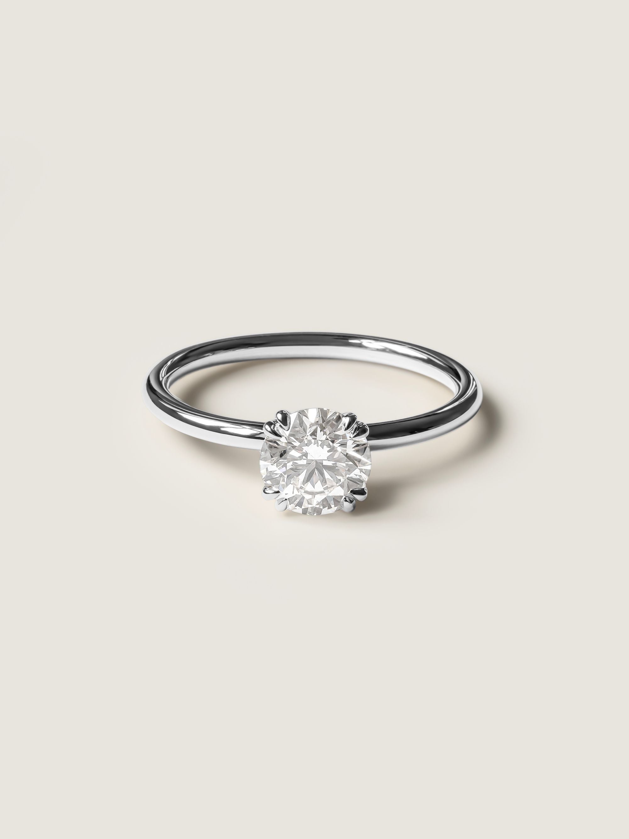 1 CT - 3 CT Round Cut Lab grown Diamond Solitaire & Double-Prong Engagement Ring