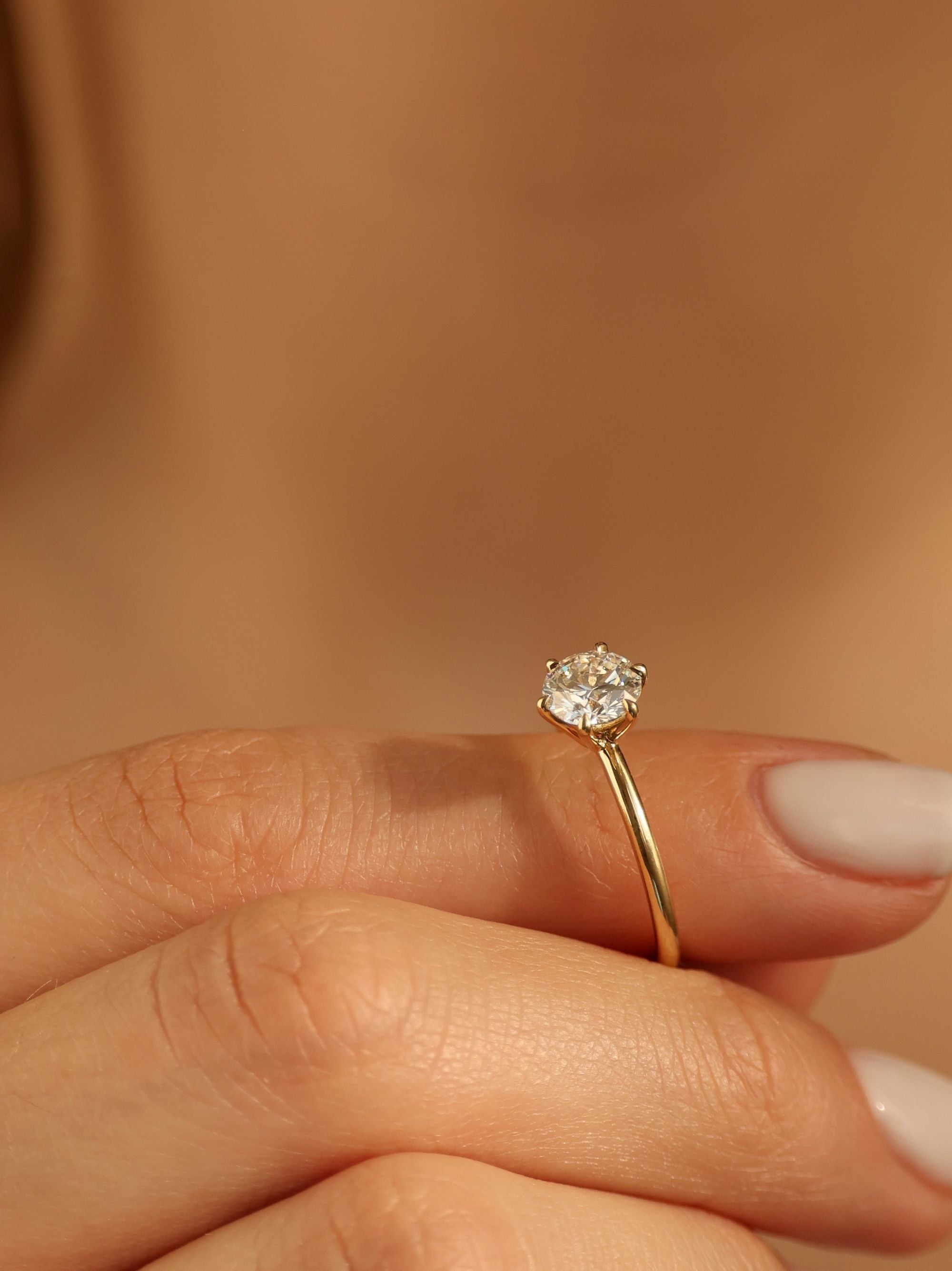 1.5 CT - 3.5 CT Round Cut Lab grown Diamond Solitaire Engagement Ring