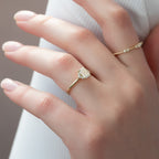 2.5 CT - 3.5 CT Emerald Cut Cluster Moissanite Engagement Ring