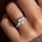 1 CT Oval Cut Three Stone Moissanite Engagement Ring