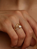 0.9 CT - 2.9 CT Round Cut Lab grown Diamond Twisted Pave Setting Engagement Ring
