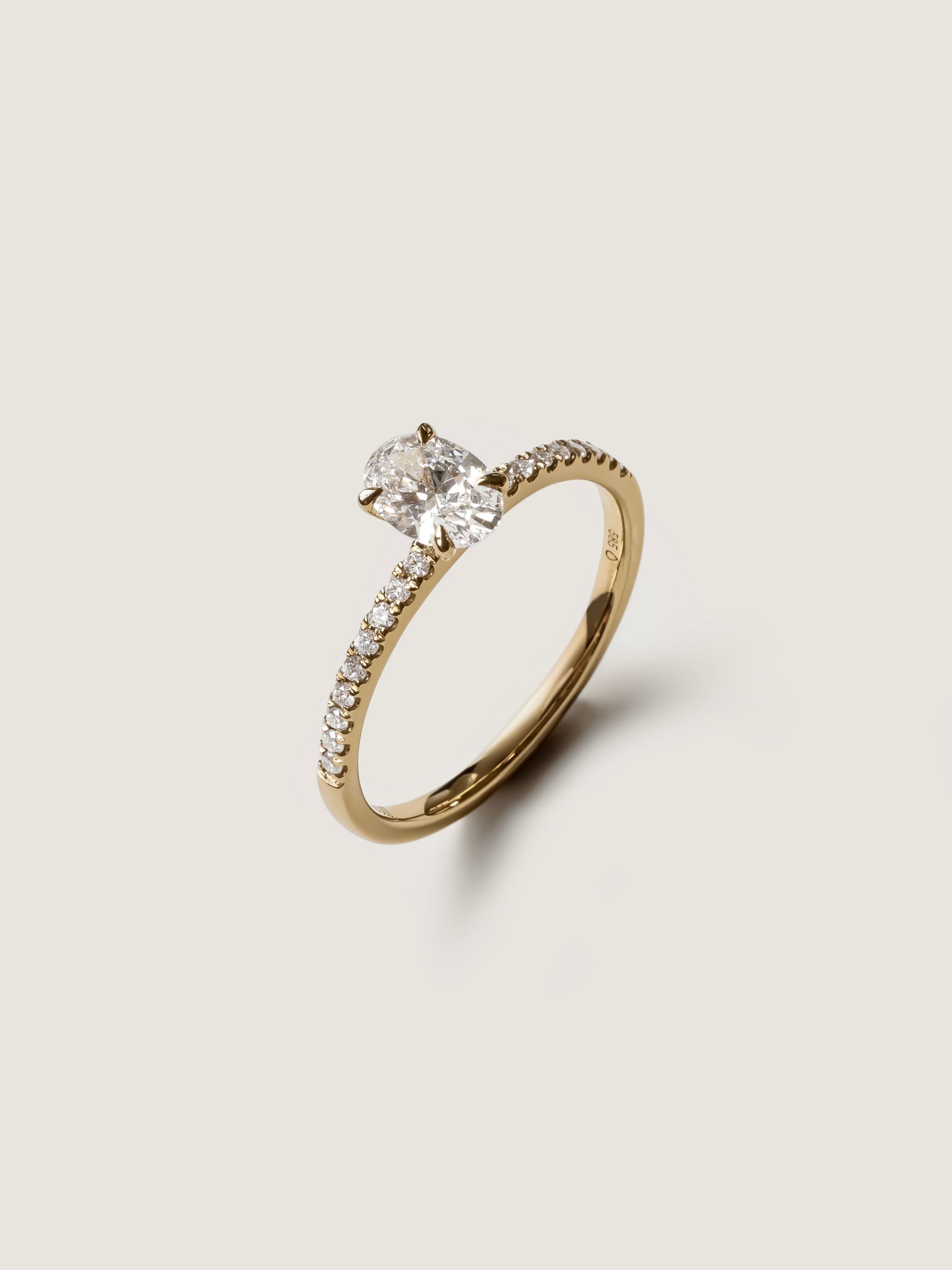 0.5 CT - 2.5 CT Oval Cut Lab grown Diamond Pave Engagement Ring