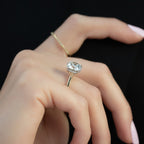 2 CT - 3.5 CT Round Cut Hidden Halo Moissanite Engagement Ring