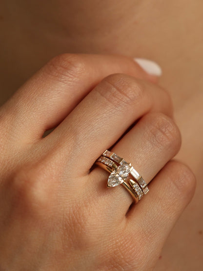 1 CT - 3 CT Marquise Cut Lab grown Diamond Solitaire Engagement Ring