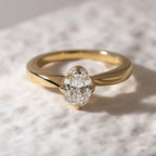 2 CT - 3 CT Oval Cut Solitaire Style Flower Moissanite Engagement Ring