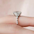 3.0 CT Oval Cut  Moissanite Half Eternity Bridal Set