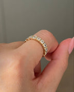 2.09 TCW Asscher CVD Diamond Half Eternity with Bezel Wedding Band