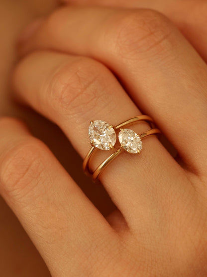 1 CT - 3 CT Oval Cut Lab grown Diamond Solitaire Engagement Ring