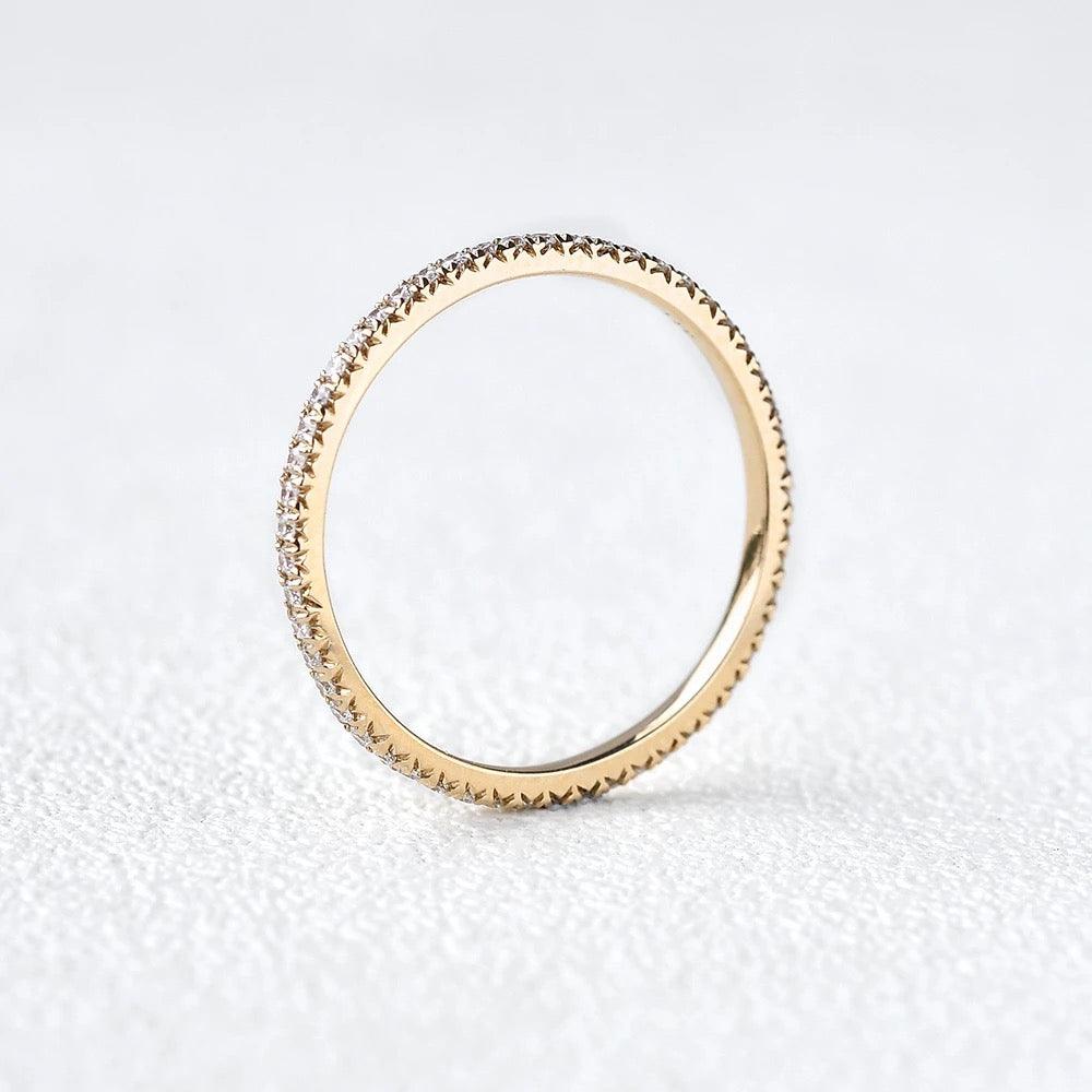 0.2 TCW Round Moissanite Full Eternity Wedding Band