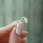 2 CT - 3 CT Round Cut Halo Art Deco Style Moissanite Engagement Ring