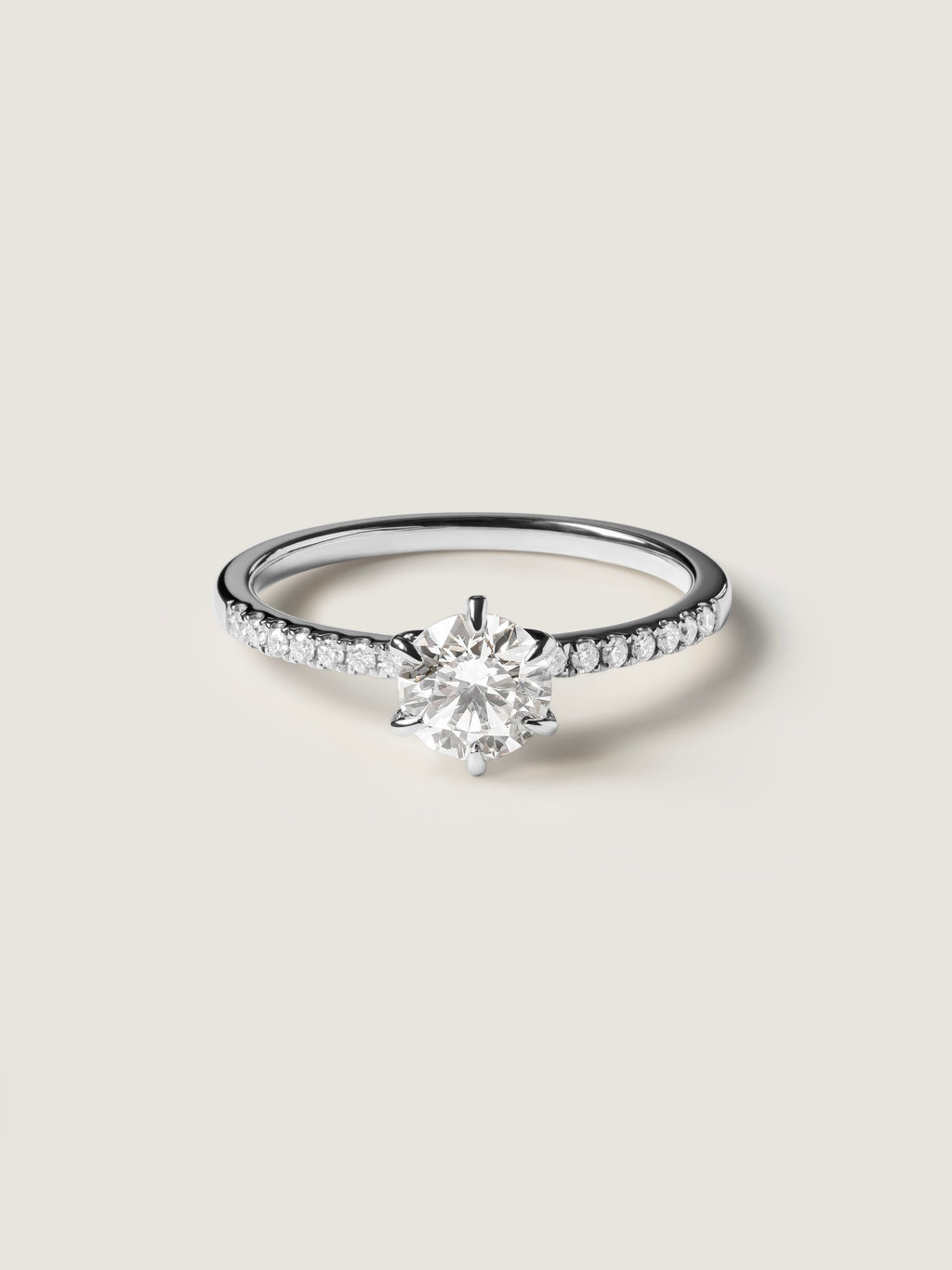 0.75 CT - 2.75 CT Round Cut Lab grown Diamond Pave Engagement Ring
