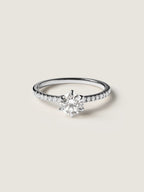 0.75 CT - 2.75 CT Round Cut Lab grown Diamond Pave Engagement Ring