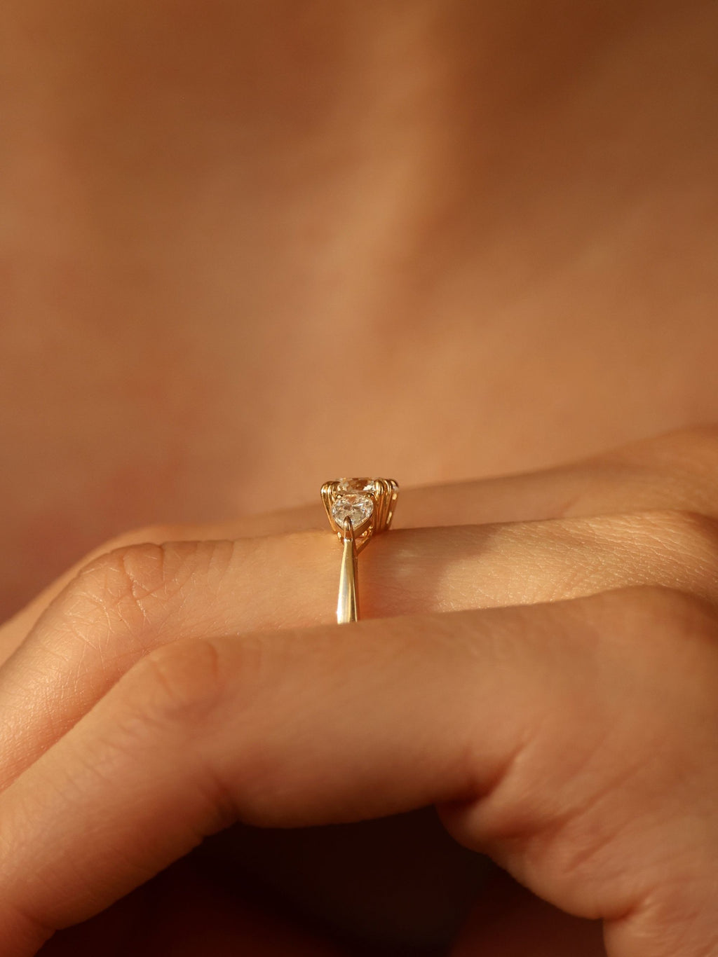 1 CT - 3 CT Round Cut Lab grown Diamond Three Stone Engagement Ring
