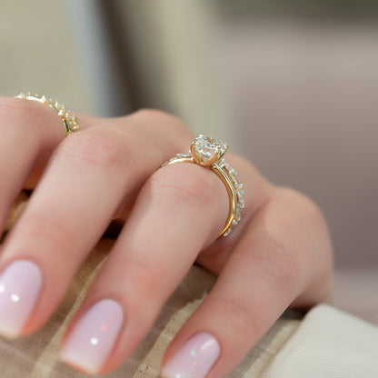 2.5 CT Elongated Cushion Solitaire Moissanite Engagement Ring