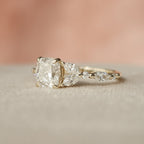1 CT - 2 CT Elongated Cushion Cut Cluster Moissanite Engagement Ring