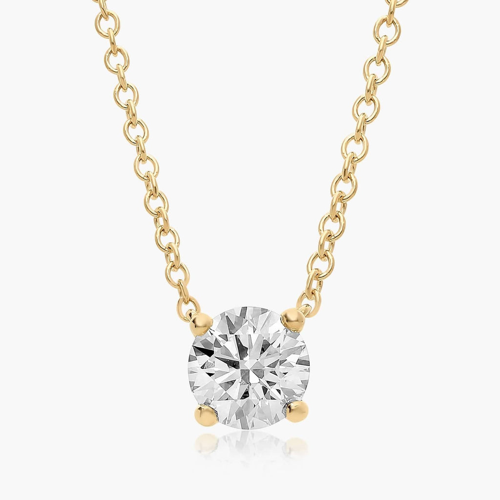 0.25 - 3.00 CT Round Cut Moissanite Diamond Solitaire Necklace