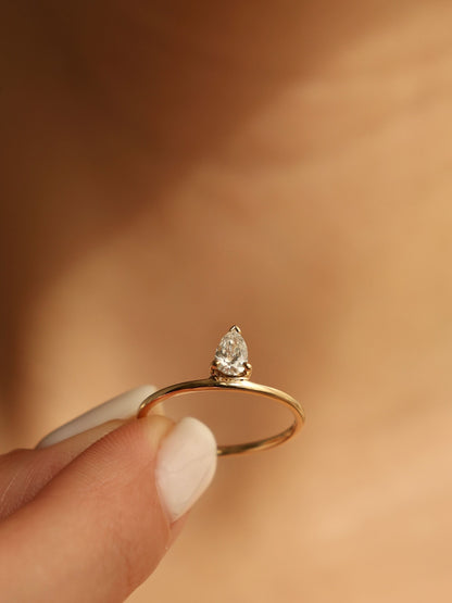 0.30 CT - 2.30 CT Pear Cut Lab grown Diamond Solitaire Engagement Ring