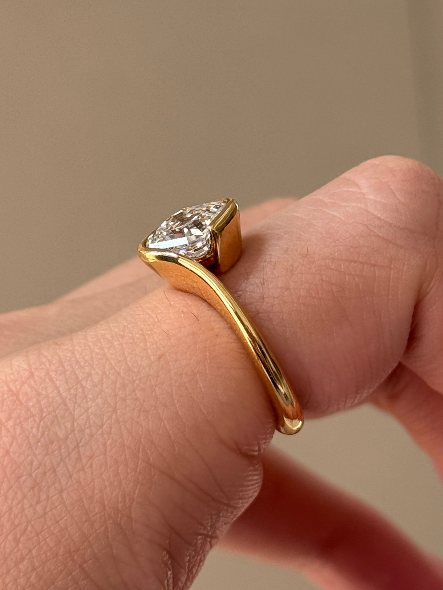 2.09 CT Asscher Cut Lab grown Diamond Engagement Ring