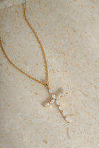 0.3 TCW Marquise Moissanite Diamond Cross Pendant Necklace