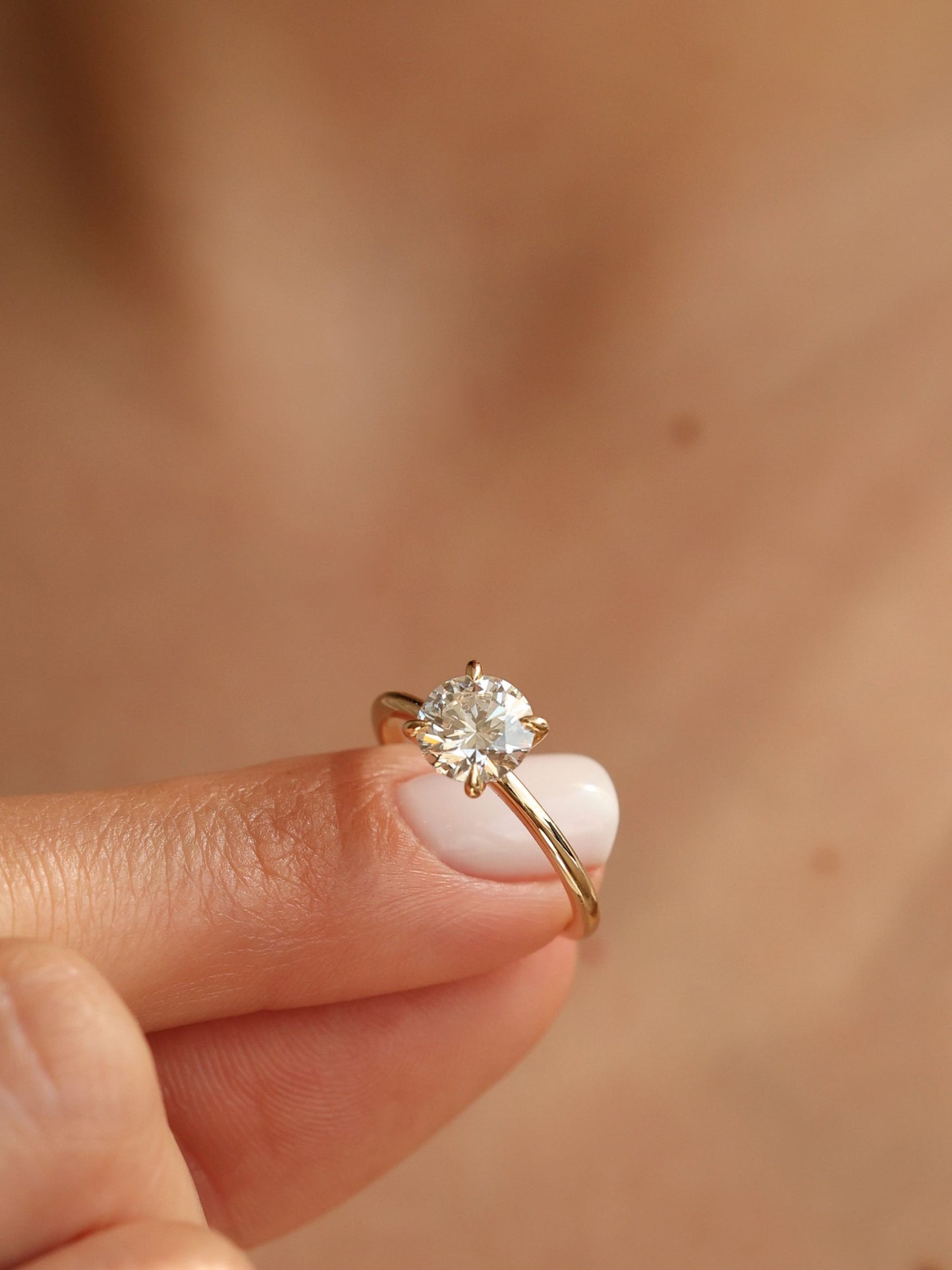 1.5 CT - 3.5 CT Round Cut Lab grown Diamond Solitaire Engagement Ring